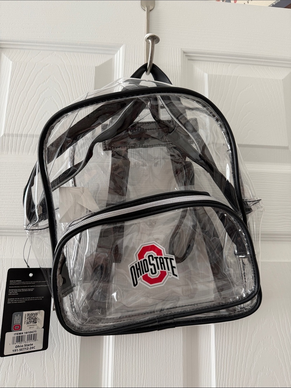 Clear PVC Backpack with Black Trim